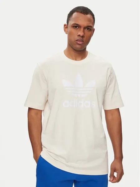 Футболка стандартного кроя Adidas, экрю