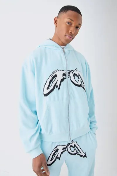 Толстовка с капюшоном Oversized Boxy Ofcl boohooMAN, синий