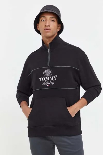 Хлопковая толстовка Tommy Jeans, черный