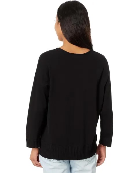 Свитер Lilla P Split-Neck Pullover Sweater, черный