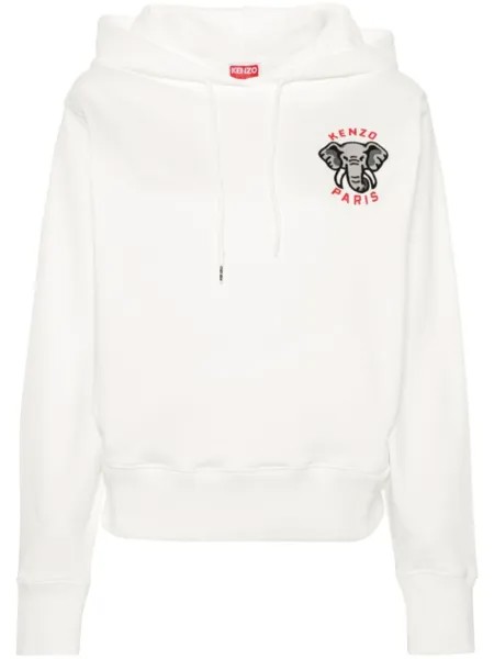 Kenzo худи с вышивкой Elephant Crest, белый