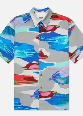 Мужская рубашка MSGM Melting Colors Print, цвет серый, размер 40