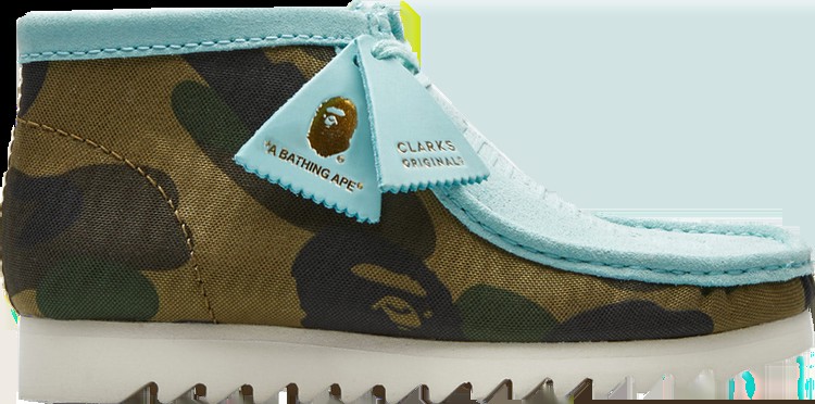 Кроссовки A Bathing Ape x Wallabee Light Blue Camo, синий