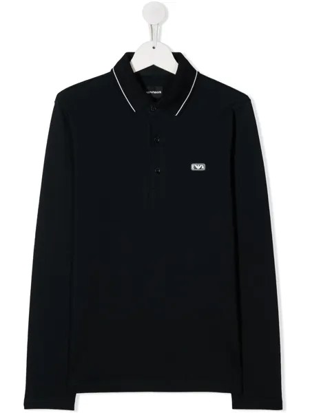 Emporio Armani Kids рубашка поло с длинными рукавами и логотипом