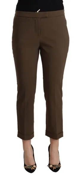 Брюки IMPERIAL Коричневые укороченные повседневные женские брюки из полиэстера IT44/US10/L Рекомендуемая розничная цена 250 долларов США