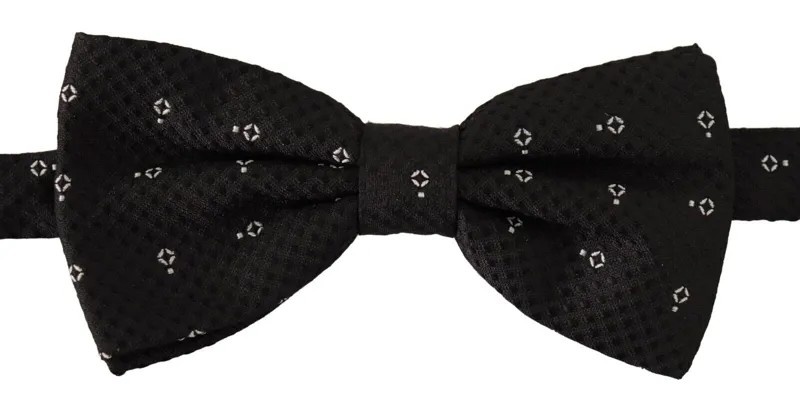 Галстук-бабочка DOLCE - GABBANA Черно-белый горошек, 100% шелк, папийон, рекомендуемая розничная цена 200 долларов США.
