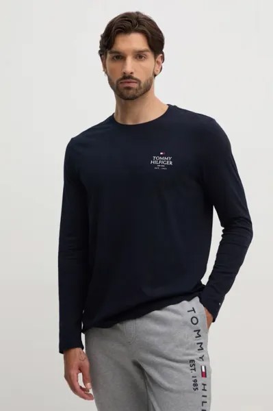 Хлопковая рубашка с длинным рукавом Tommy Hilfiger, темно-синий