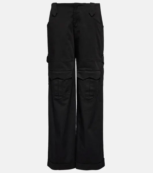 Брюки карго из смесового хлопка и габардина TOM FORD, черный