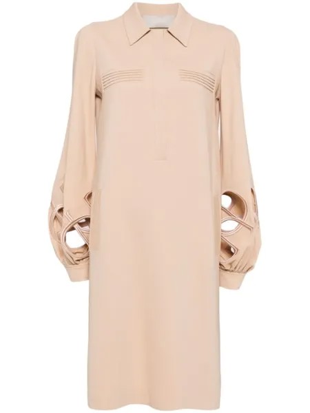 Elie Saab платье с вышивкой, нейтральный цвет