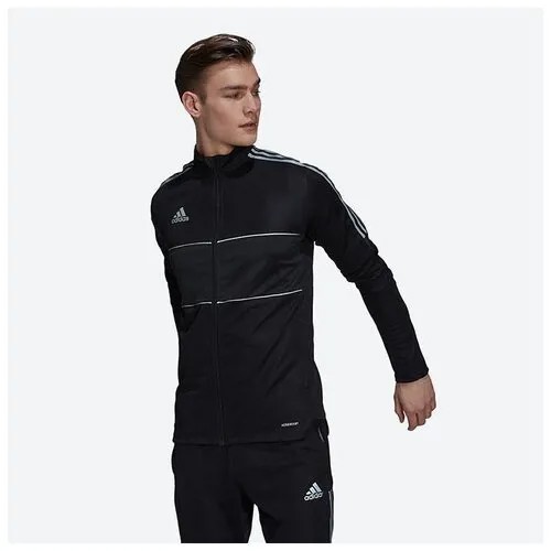 Олимпийка adidas, силуэт прилегающий, размер XS, черный