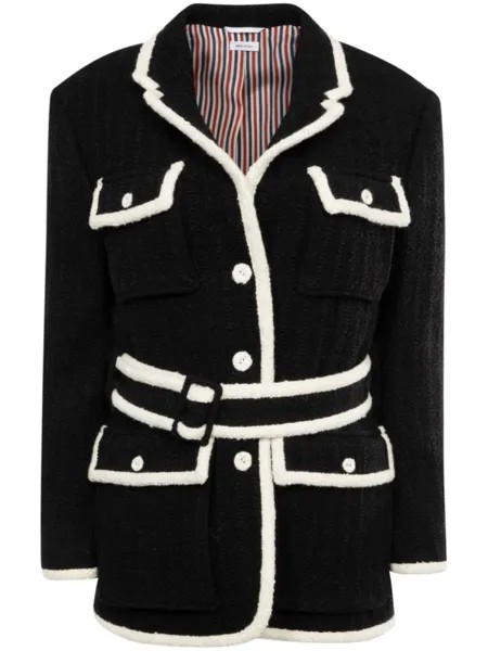 Thom Browne твидовый жакет Safari, черный