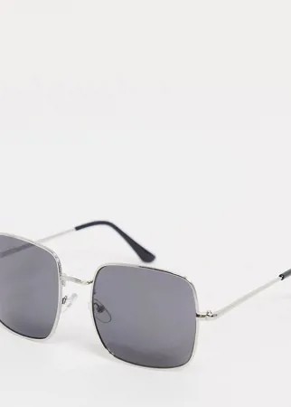 Квадратные солнцезащитные очки в серебристой оправе South Beach-Серебристый