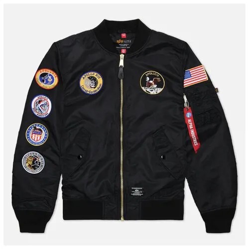 Бомбер ALPHA INDUSTRIES, демисезон/лето, подкладка, размер S, черный