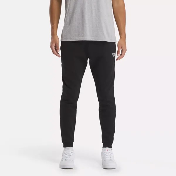 Флисовые джоггеры с маленьким логотипом Identity Reebok, черный