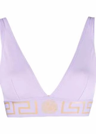 Versace лиф бикини с треугольными чашками и узором Greca