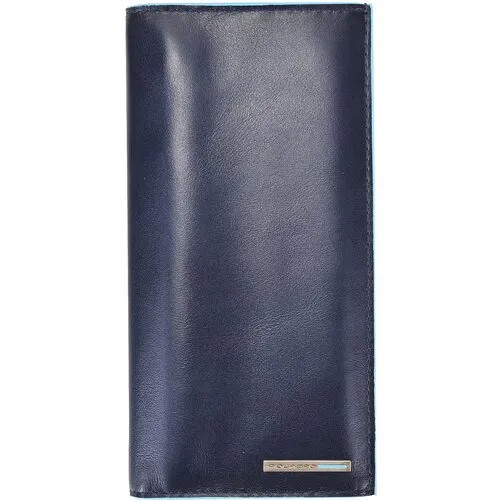 Портмоне PIQUADRO, натуральная кожа, гладкая фактура, без застежки, 2 отделения для банкнот, отделения для карт и монет, подарочная упаковка, синий