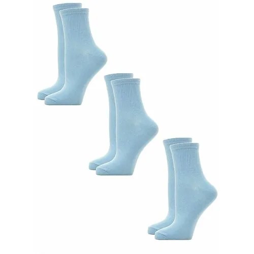 Носки Karmen, 3 пары, 3 уп., размер 1-S (35-37), голубой