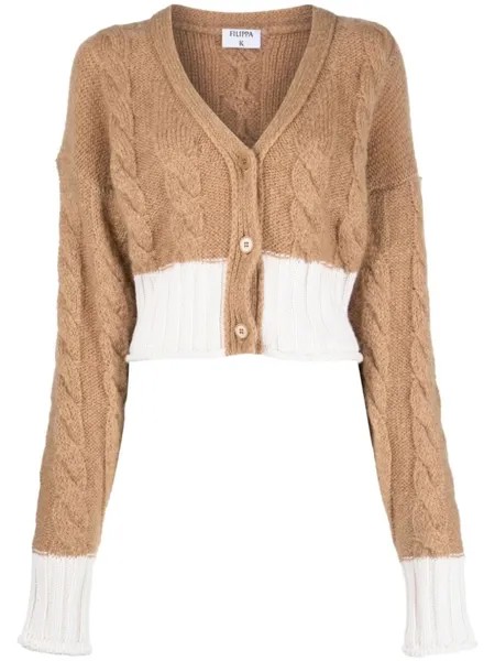 Filippa K укороченный кардиган фактурной вязки, нейтральный цвет