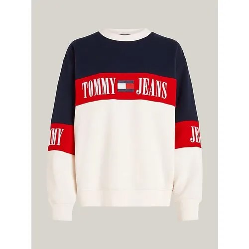 Свитшот Tommy Jeans, размер XL, синий, белый