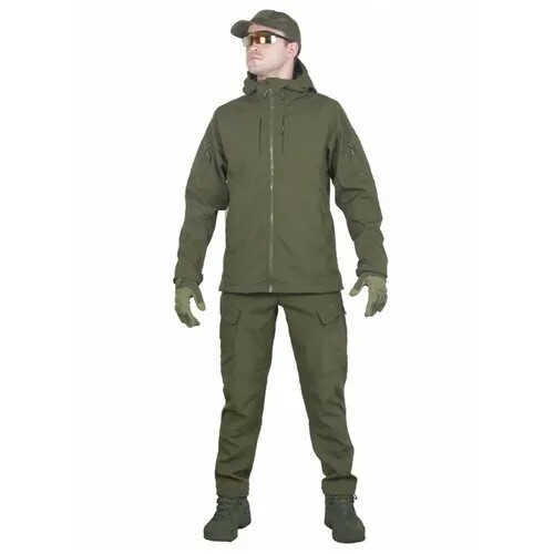 Тактический костюм мужской софтшелл GONGTEX SMARTFOX SOFTSHELL, весна - осень, цвет Олива (Olive)-L