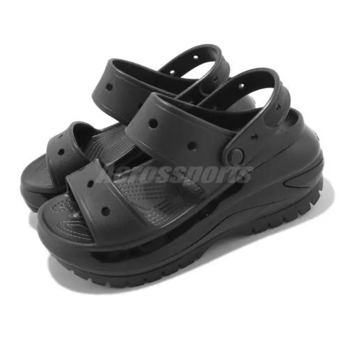 Crocs Classic Mega Crush Черные мужские сандалии на платформе унисекс без шнуровки 207989001