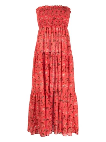 Ulla Johnson платье Lucca с графичным принтом, розовый