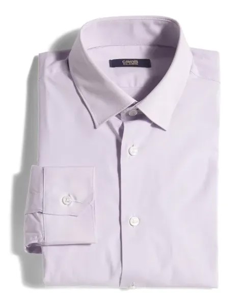 Дизайнерская классическая рубашка приталенного кроя Cavalli Class, цвет Lilac