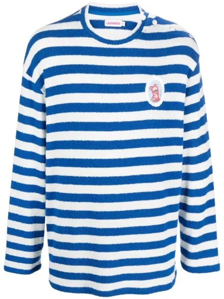Charles Jeffrey Loverboy полосатая толстовка Envelope Neck, синий