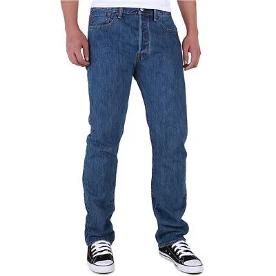 Мужские прямые джинсы Levis 501 Original Fit (темно-потертый)