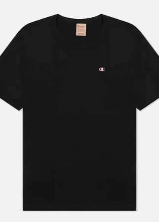 Мужская футболка Champion Reverse Weave Basic C Logo Crew Neck Comfort Fit, цвет чёрный, размер XL