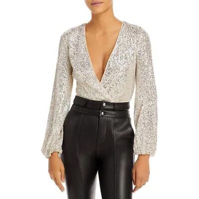 Женское боди-рубашка с запахом и металлизированными пайетками Bardot Top 2 S BHFO 6149