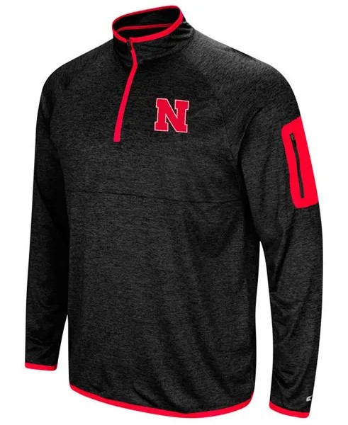Мужской пуловер nebraska cornhuskers amnesia с молнией на четверть Colosseum, черный