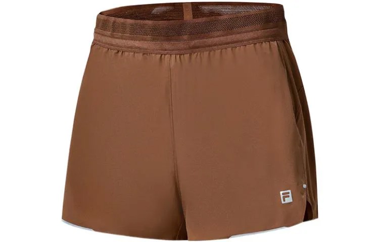 Повседневные шорты женские кожаные коричневые Fila