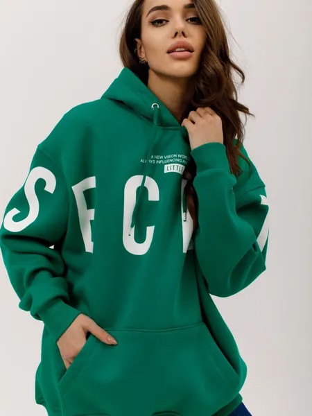 Худи женское Little Secret uz200232 зеленое ONE SIZE