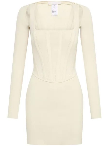 Dion Lee ажурное платье мини с корсетом, нейтральный цвет