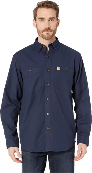 Рабочая рубашка Rugged Flex Rigby с длинными рукавами Carhartt, темно-синий