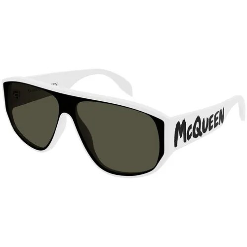 Солнцезащитные очки Alexander McQueen, зеленый, белый