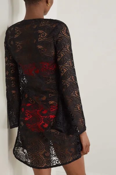 DODO BAR OR платье мини Alesso из гипюра с кружевом, черный
