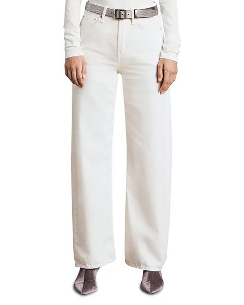 Полулегкие широкие джинсы Logan со средней посадкой цвета экрю rag & bone