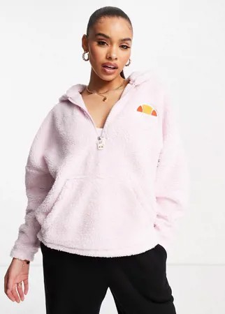 Розовое худи из искусственного меха ellesse-Розовый цвет
