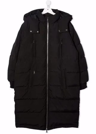 Balmain Kids пальто с капюшоном и логотипом