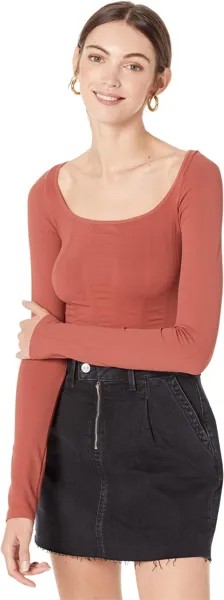 Топ Free People Stay Here Seamless Long Sleeve, цвет Cowboy