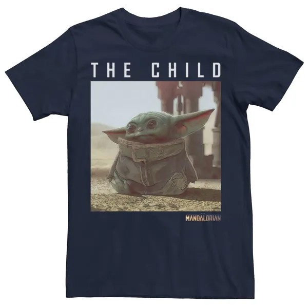 Мужская футболка с текстовым портретом «Звездные войны», «Мандалорец, дитя» или «Малышка Йода» Star Wars, синий