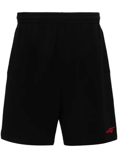 Marcelo Burlon County of Milan спортивные шорты с вышитым логотипом, черный