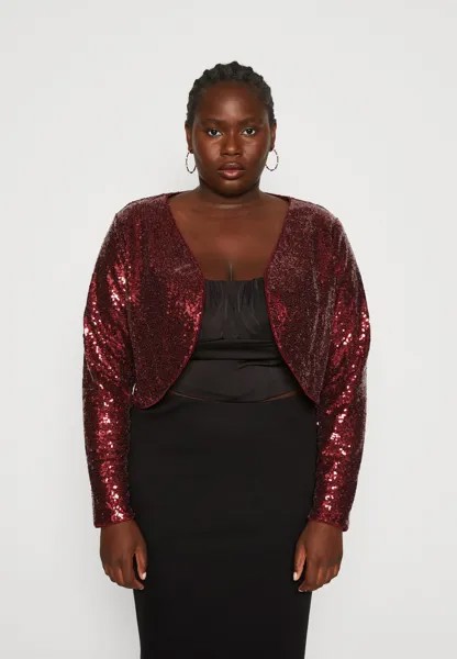 Блейзер EVOKED VILA VISASSI BOLERO, цвет beet red