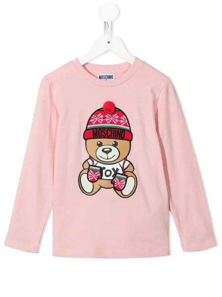 Moschino Kids футболка с принтом Teddy Bear