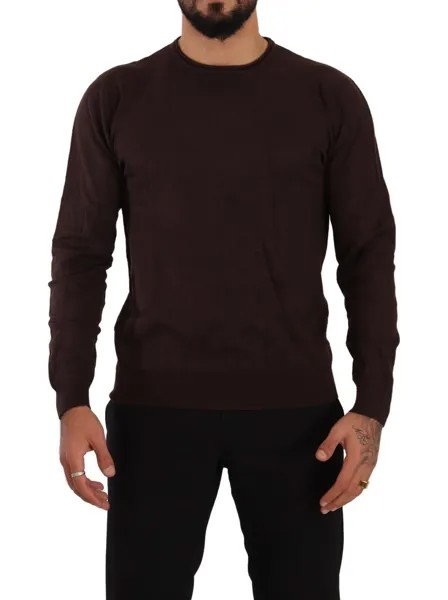 MARKUP Свитер Коричневый вискозный пуловер с круглым вырезом и длинными рукавами IT56/US46/XXL $300