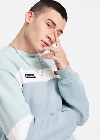 Синий свитшот в стиле колор блок ellesse – эксклюзивно для ASOS-Голубой