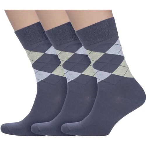 Мужские носки AKOS, 3 пары, размер 29-31, серый