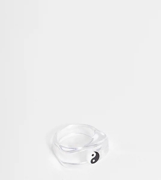 Прозрачное пластиковое кольцо со знаком инь-ян ASOS DESIGN Curve-Прозрачный
